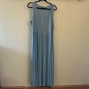 Frye Light Blue Sleeveless Button-Front Maxi Dress